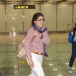 Teresa Urquijo en el aeropuerto
