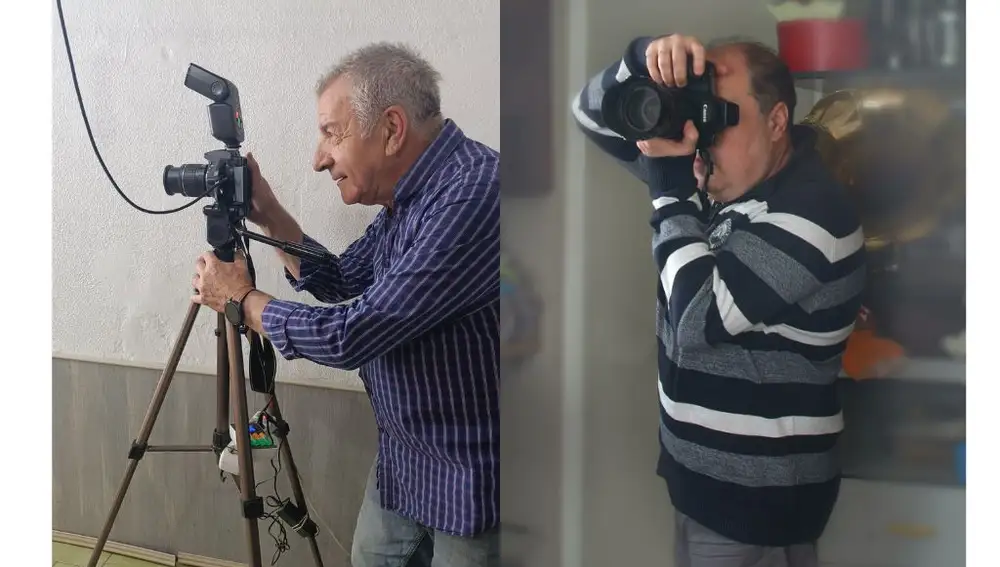 Jesús (izquierda) y Eugenio (derecha), fotógrafos afectados por la instalación de cabinas de DNI en las comisarías