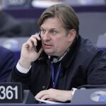 Maximilian Krah, a member of the German AfD party Federal Executive Committee and has been a Member of the European Parliament since 2019, during the Votings at the European Parliament in Strasbourg, France, 23 April 2024. 