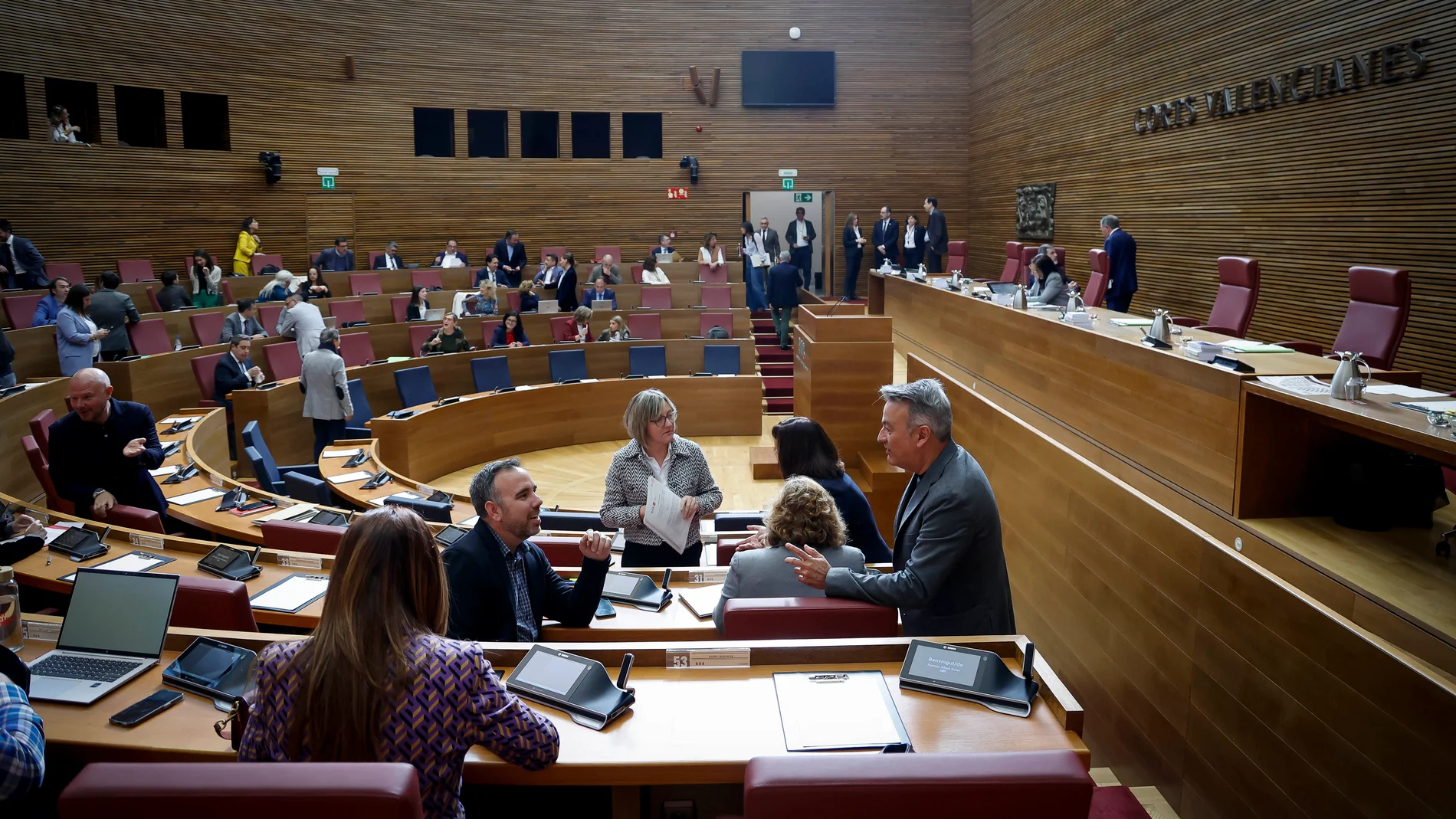 Momentos previos al inicio del pleno esta mañana