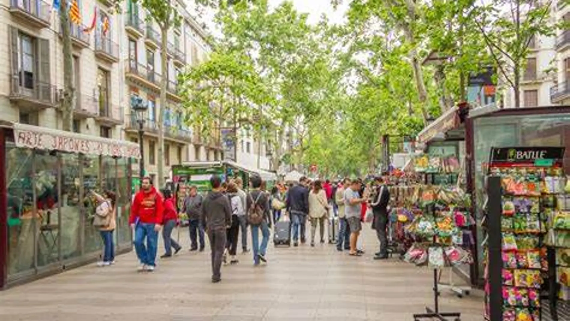 El emblemático paseo de la Rambla, en Barcelona