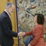 El Rey recibe en audiencia a la presidenta del Consejo de Estado, Carmen Calvo, con motivo de su nombramiento 