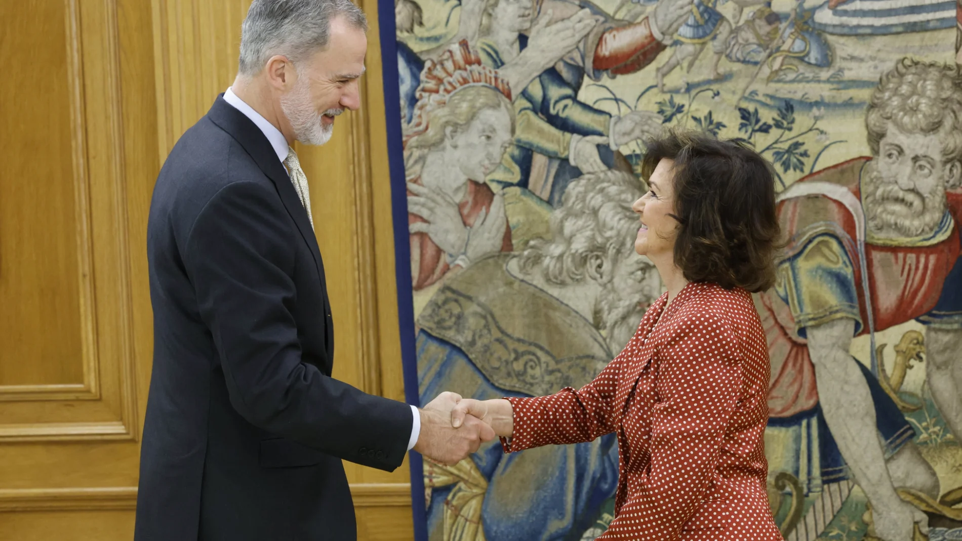El Rey recibe en audiencia a la presidenta del Consejo de Estado, Carmen Calvo, con motivo de su nombramiento