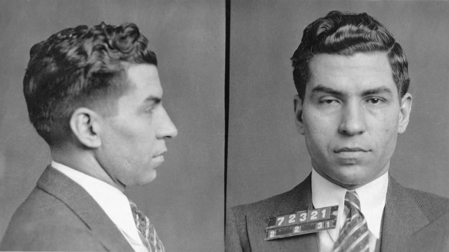 Foto policial del Departamento de Policía de Nueva York en el año 1931 de Lucky Luciano