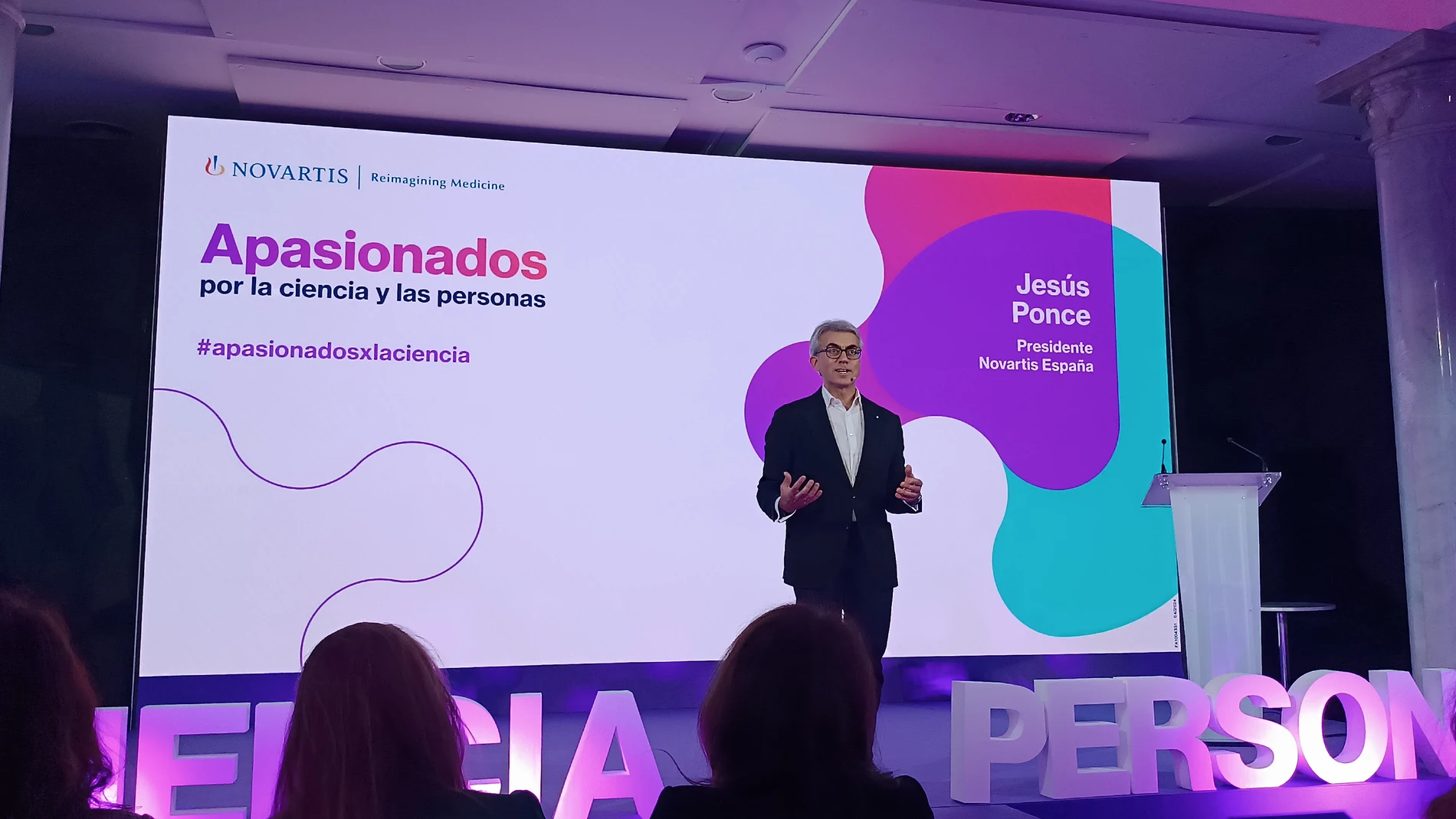 Jesús Ponce, presidente de Novartis, durante la Jornada "Apasionados por la ciencia y las personas"