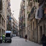Una de las calles del degradado Raval