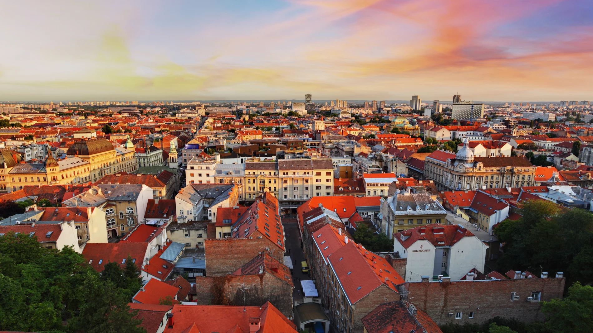Vista panorámica de Zagreb, Croacia