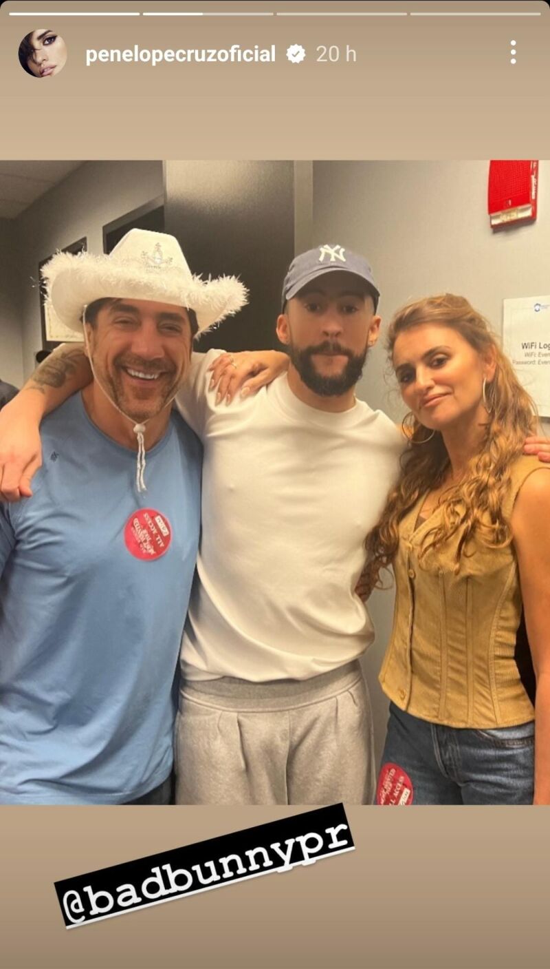 Penélope Cruz, Javier Bardem y Bad Bunny
