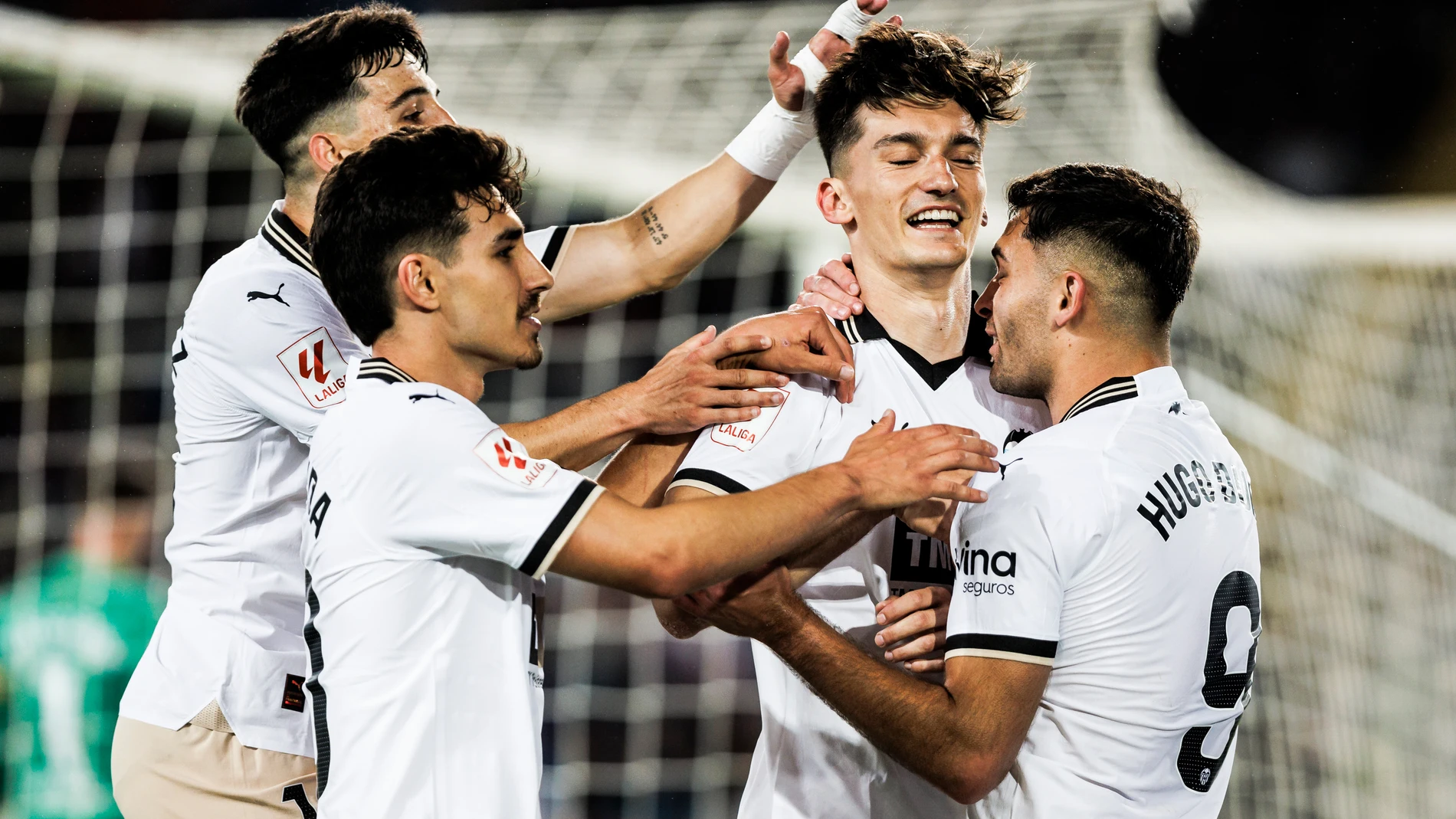 Jose Luis Pepelu of Valencia CF celebrates a goal during the Spanish league, La Liga EA Sports, football match played between FC Barcelona and Valencia CF at Estadio Olimpico de Montjuic on April 29, 2024 in Barcelona, Spain. AFP7 29/04/2024 ONLY FOR USE IN SPAIN