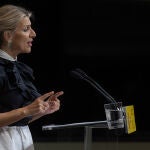 Yolanda Díaz comparece tras el anuncio del presidente del Gobierno de continuar en el cargo 