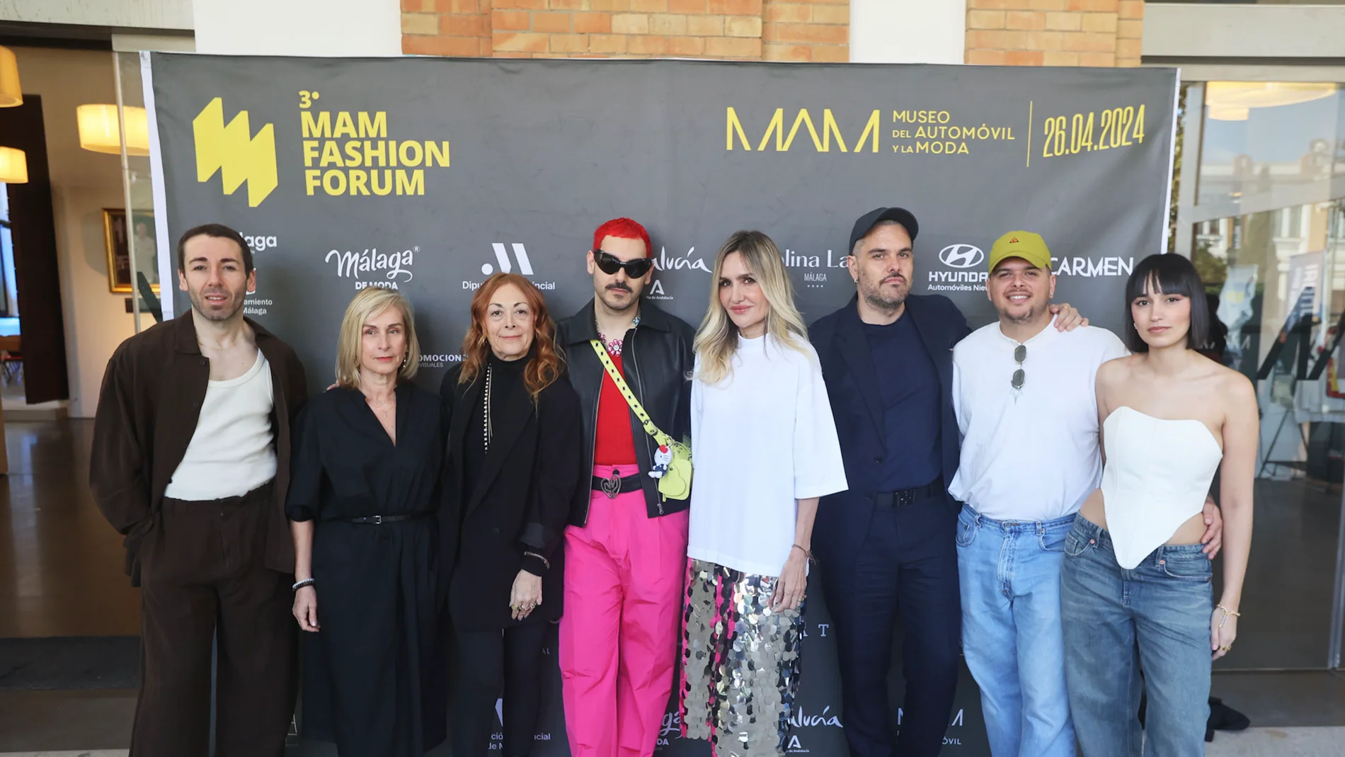 Daniel Rabaneda, el diseñador y sobrino nieto de Paco Rabanne; Rosemary Rodguez; Charo Mora; Dominnico; Clara Courel; Leandro Cano; Álvaro Calafat; y Ana P