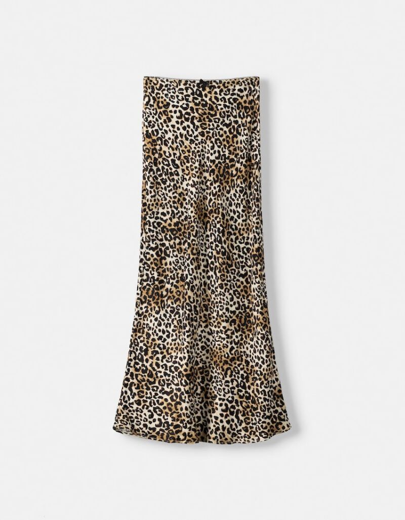 Falda midi animal print