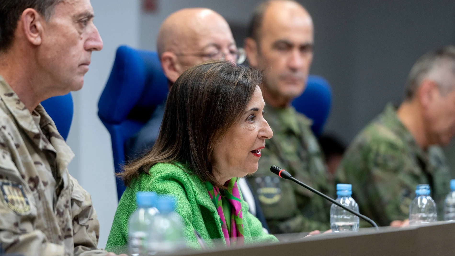La ministra de Defensa, Margarita Robles, interviene durante su visita a las instalaciones del Mando de Operaciones del Estado Mayor de la Defensa en la Base de ‘Retamares’, a 8 de mayo de 2024, en Pozuelo de Alarcón, Madrid (España). El motivo de la visita es recibir una actualización de las misiones en Irak, Líbano, Mali y Operación Atalanta. 08 MAYO 2024;MARGARITA ROBLES;INSTALACIONES;MANDO DE OPERACIONES;ESTADO MAYOR DE LA DEFENSA;POZUELO DE ALARCÓN;MADRID Alberto Ortega / Europa Press ...
