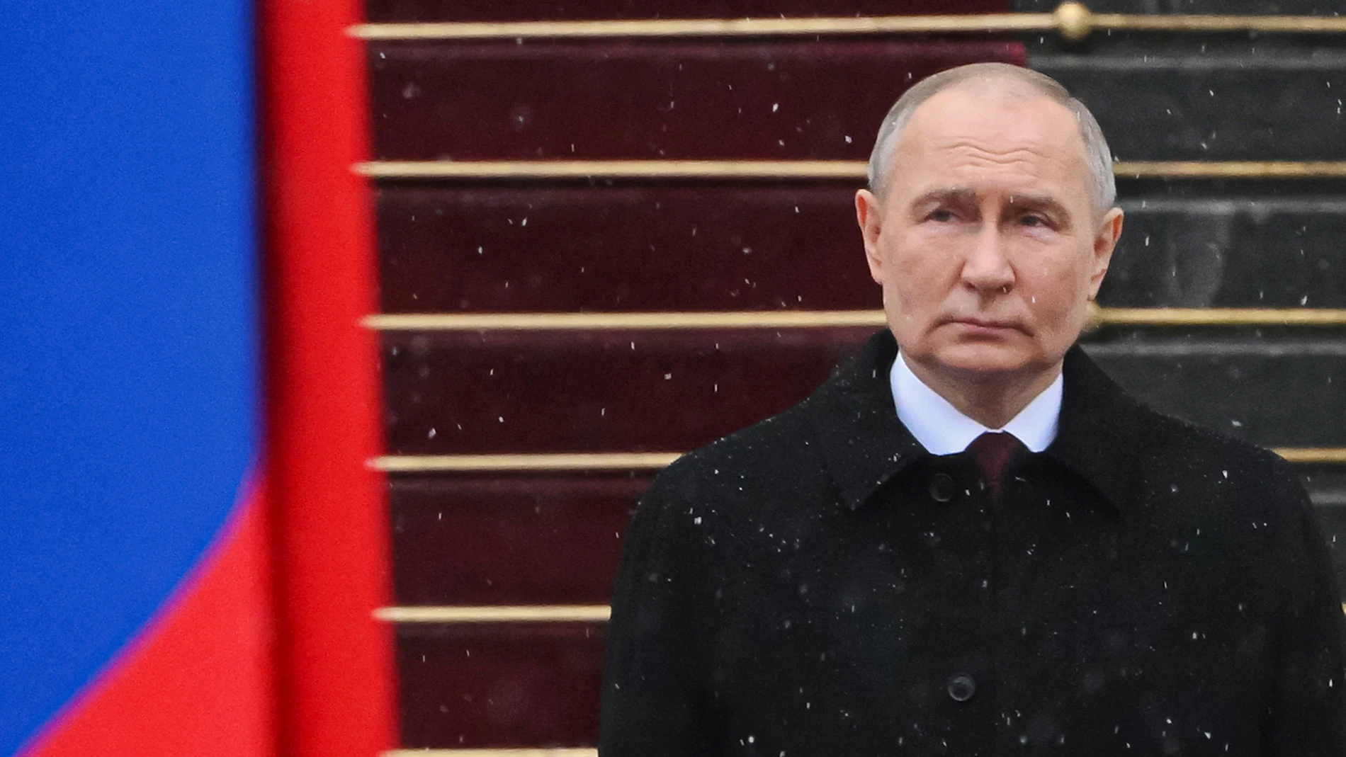 Russian President Vladimir Putin reviews honour guards of the Presidential regiment following his inauguration ceremony at the Kremlin in Moscow, Russia, Tuesday, May 7, 2024. (Sergei Guneyev, Sputnik, Kremlin Pool Photo via AP)