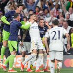 Joselu, celebrando uno de sus goles en semifinales de Champions