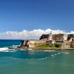 Fuerte El Morro en el Viejo San Juan, Puerto Rico. Famosa fortaleza de El Morro en el Viejo San Juan, Puerto Rico, Caribe-Indias Occidentales