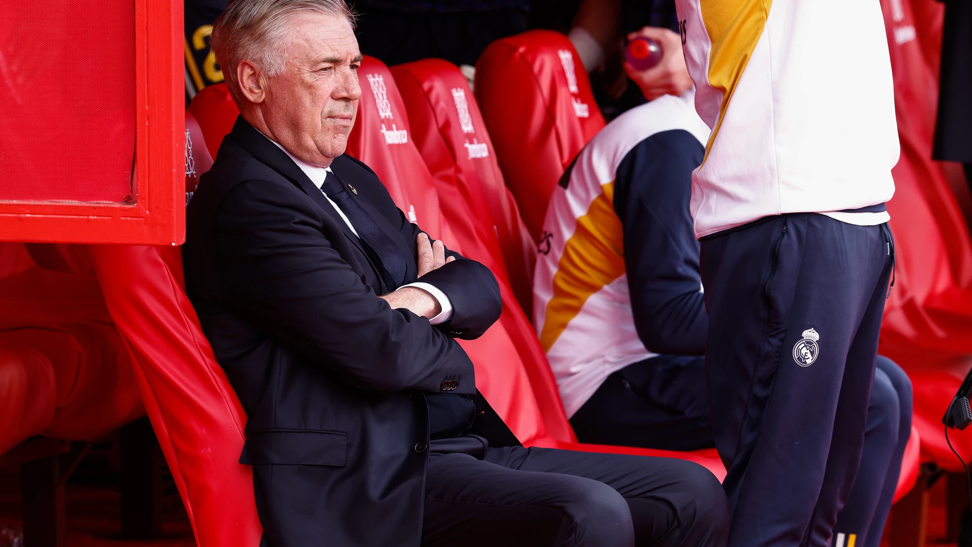 Carlo Ancelotti, head coach of Real Madrid, looks on during the Spanish League, LaLiga EA Sports, football match played between Granada CF and Real Madrid at Nuevo Los Carmenes stadium on May 11, 2024 in Granada, Spain. AFP7 11/05/2024 ONLY FOR USE IN SPAIN