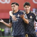 Brahim celebra uno de sus goles al Granada
