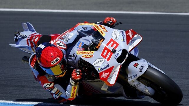 Marc Márquez, durante los entrenamientos en Le Mans