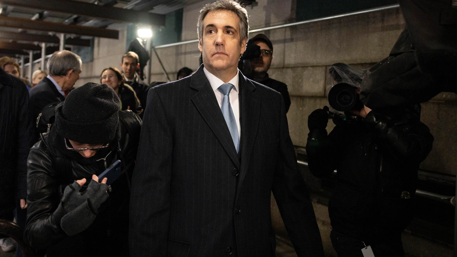 FILE - Michael Cohen, former attorney to Donald Trump, leaves the District Attorney's office in New York, March 13, 2023. Cohen is prosecutors' most central witness in former President Donald Trump's hush money trial. But Trump's fixer-turned-foe is also as challenging a star witness as they come. The now-disbarred lawyer has a tortured history with Trump. (AP Photo/Yuki Iwamura, File)