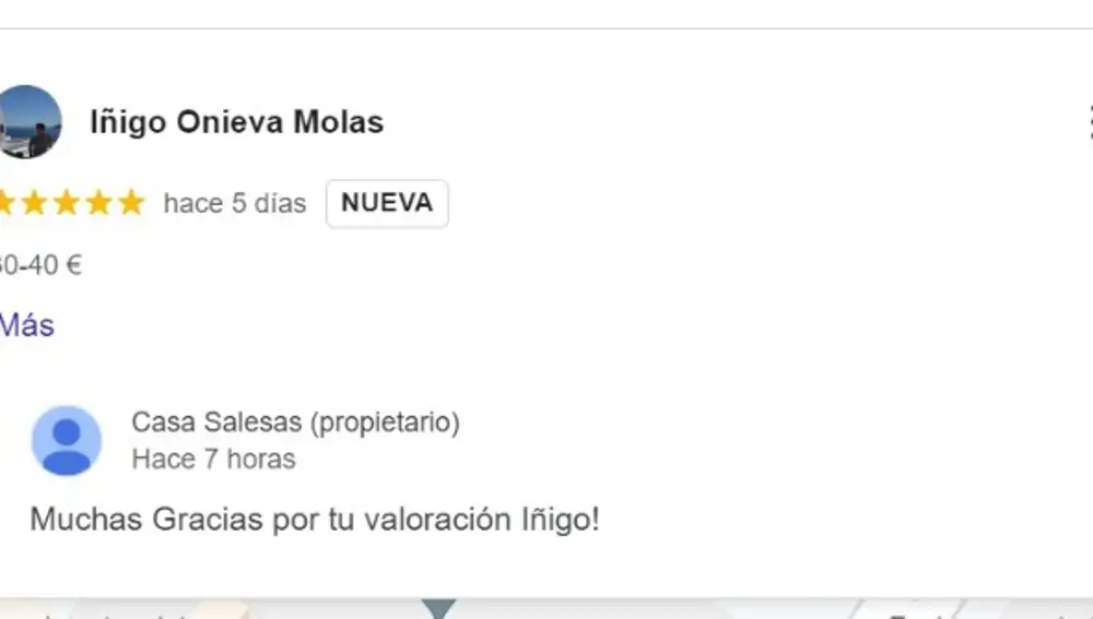 La reseña de Íñigo Onieva en su propio restaurante