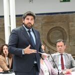 El presidente de la Comunidad, Fernando López Miras, compareció hoy en la Asamblea Regional