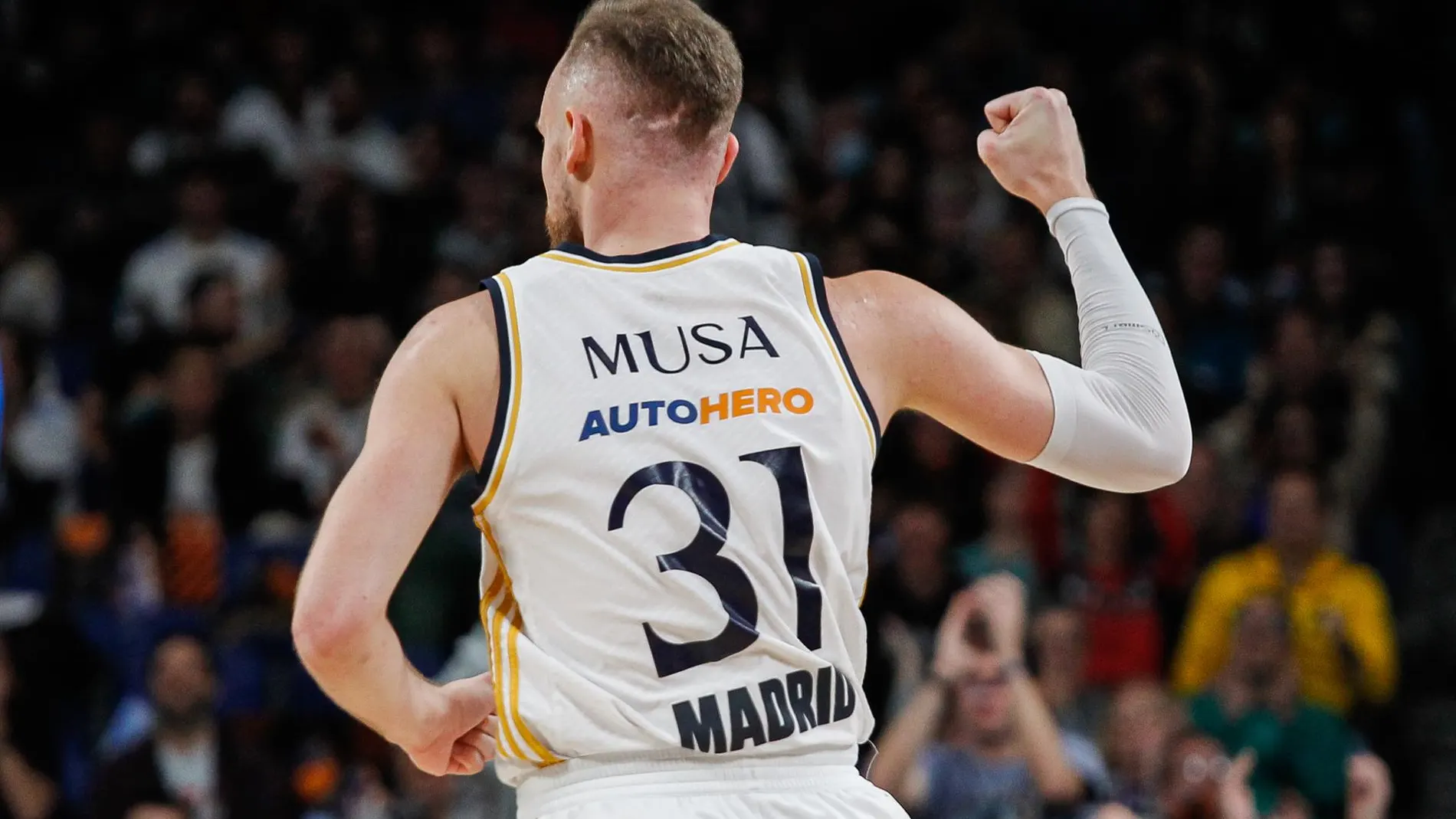 Musa, después de anotar una canasta ante el Dreamland Gran Canaria