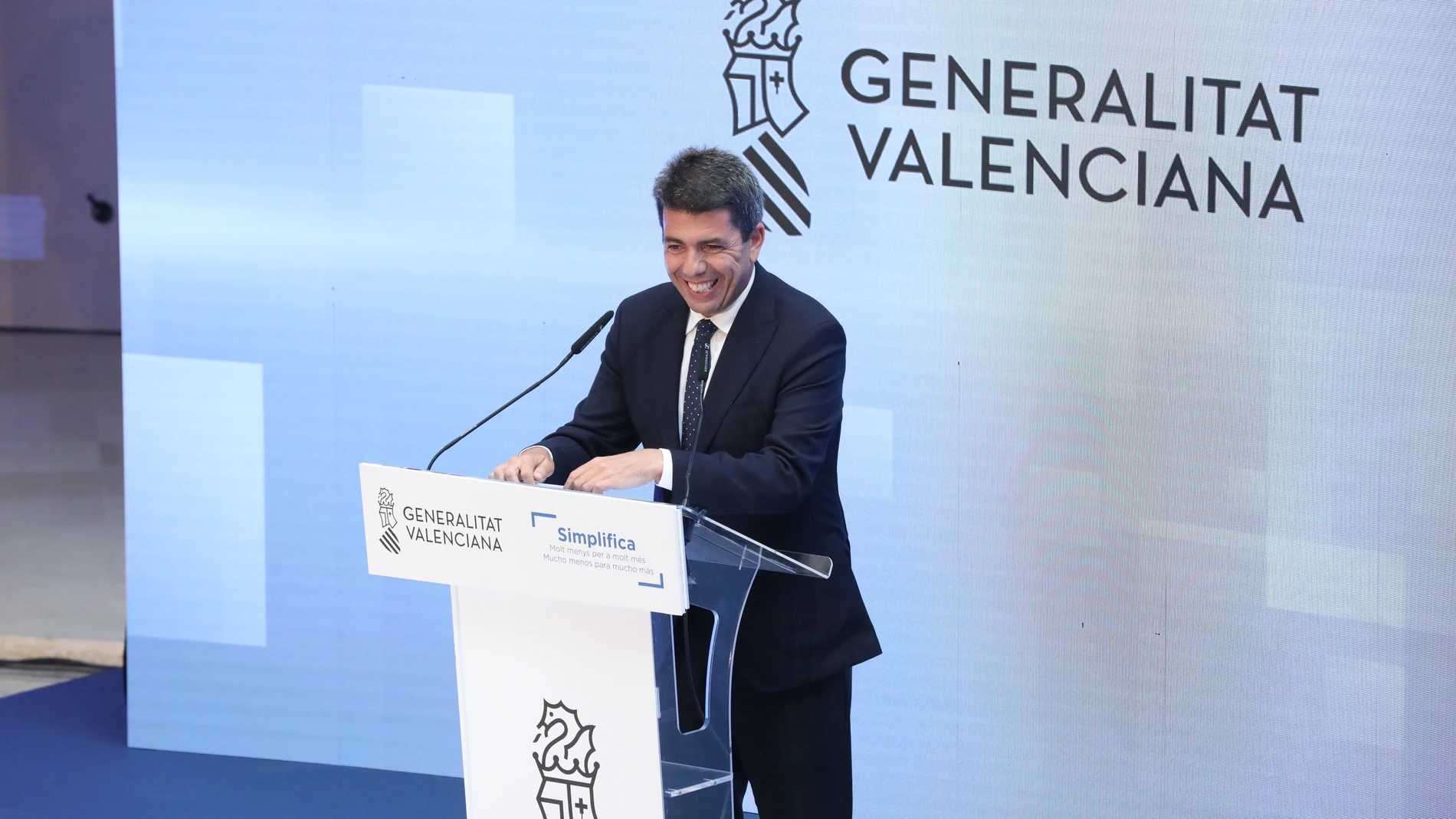 El presidente de la Generalitat, Carlos Mazón, durante la presentación del Plan Simplifica