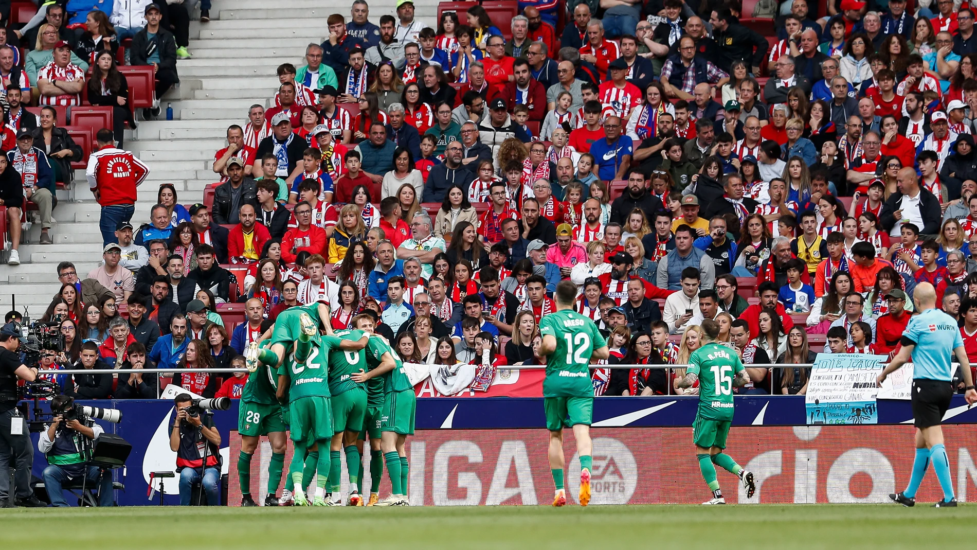 Aimar Oroz of Osasuna celebrates a goal during the Spanish League, LaLiga EA Sports, football match played between Atletico de Madrid and CA Osasuna at Estadio Metropolitano on May 19, 2024 in Madrid, Spain. AFP7 19/05/2024 ONLY FOR USE IN SPAIN