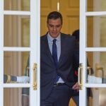 El presidente del Gobierno, Pedro Sánchez, en el Palacio de la Moncloa.
