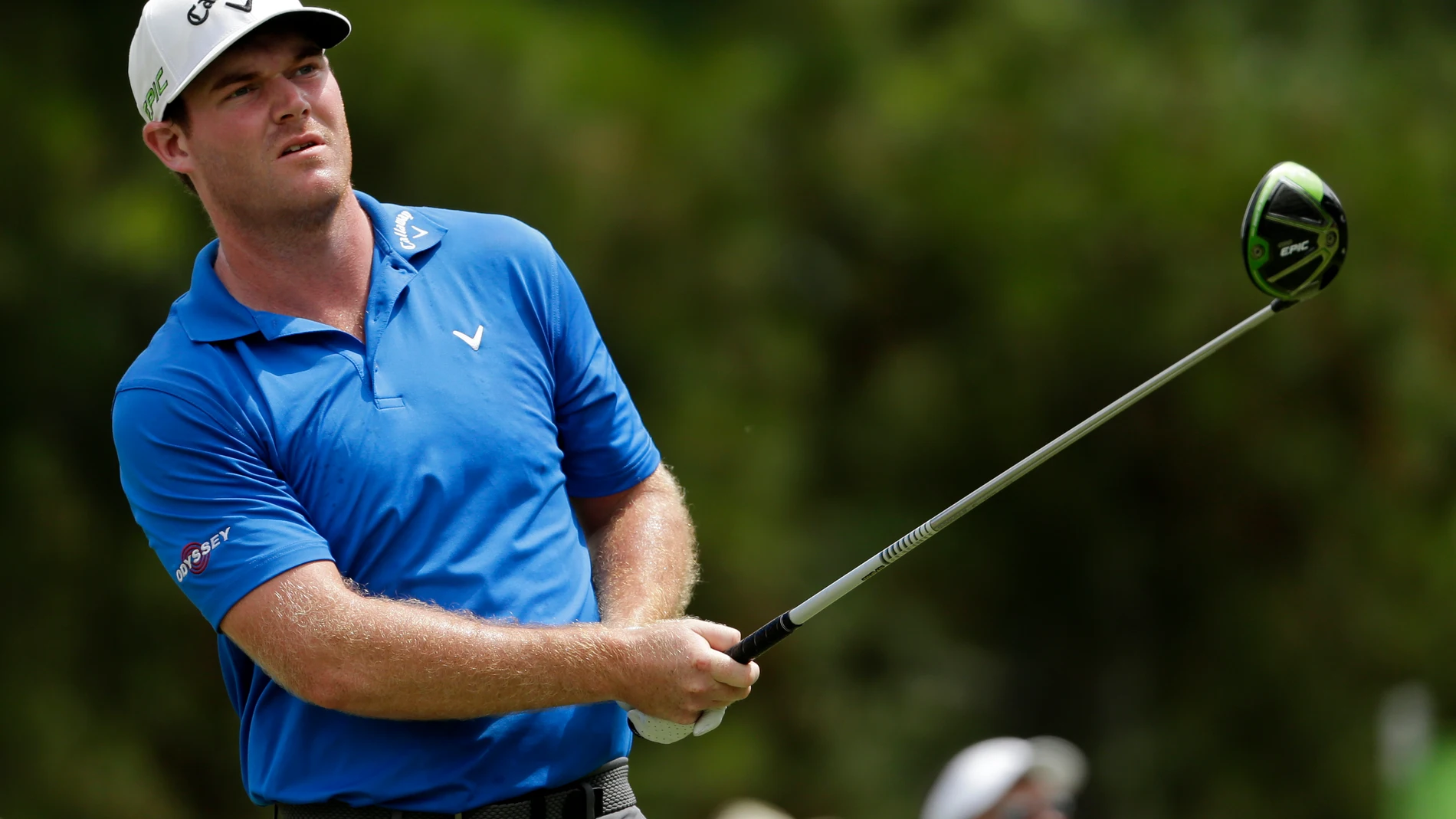 FILE -Grayson Murray watches his tee shot on the third hole during the final round of the PGA Championship golf tournament at the Quail Hollow Club Sunday, Aug. 13, 2017, in Charlotte, N.C. Two-time PGA Tour winner Grayson Murray died Saturday morning, May 25, 2024 at age 30, one day after he withdrew from the Charles Schwab Cup Challenge at Colonial.(AP Photo/Chuck Burton, File)