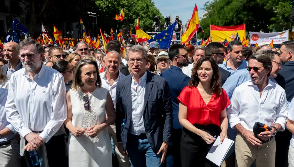 El PP se manifiesta en Madrid contra el Gobierno de Sánchez y la amnistía