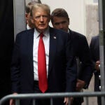 Imagen de archivo de Donald Trump a su llega a la corte de Manhattan 