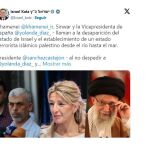 Tuit del ministro de Exteriores israeli con el ayatola Jamenei y el líder de Hamás