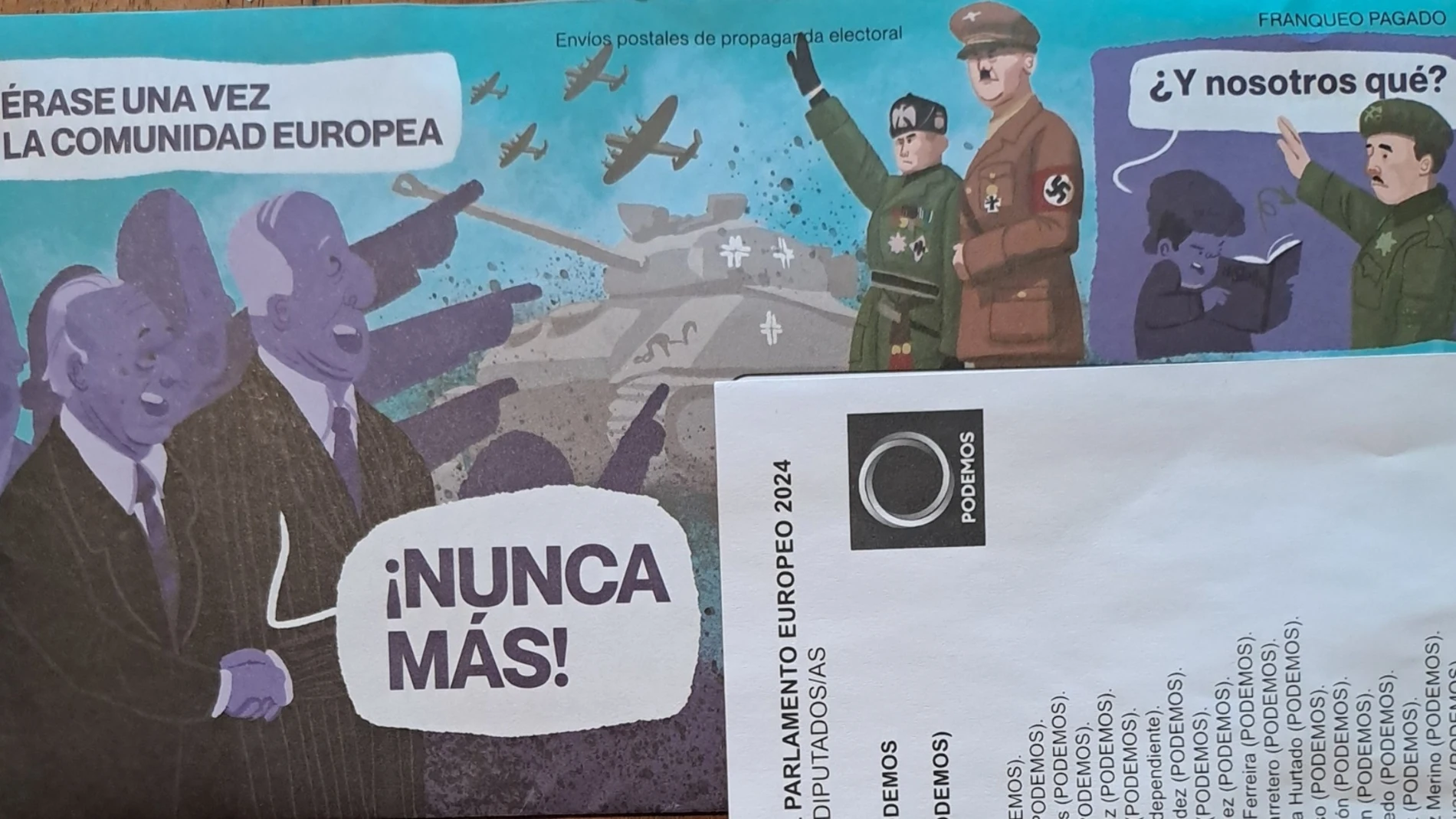 El sobre de propaganda electoral que está enviando Podemos
