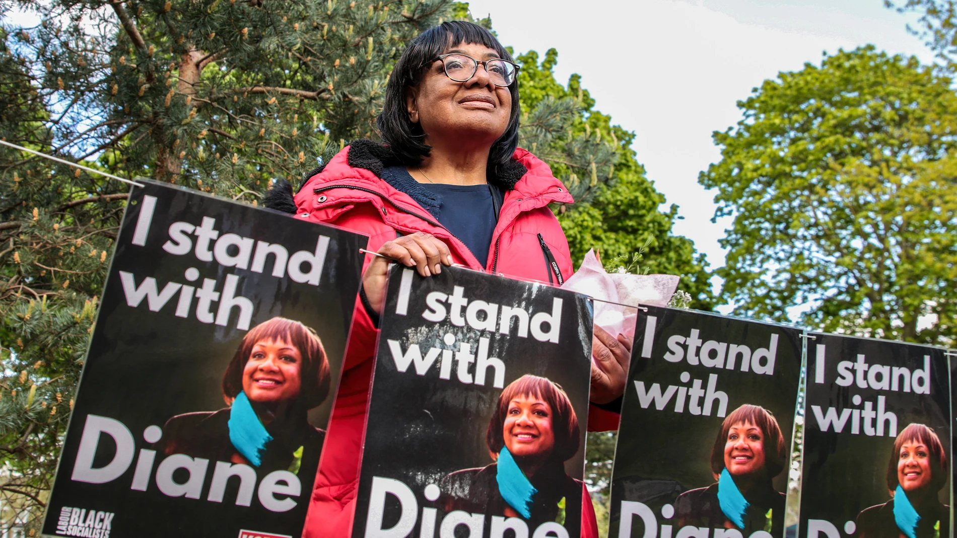 April 28, 2024, London, United Kingdom: Diane Abbott looks on in Hackney Downs Park during the rally. Union Leaders Call for Restoring Labour Whip to Diane Abbott Amidst Racism Allegations. 28/04/2024