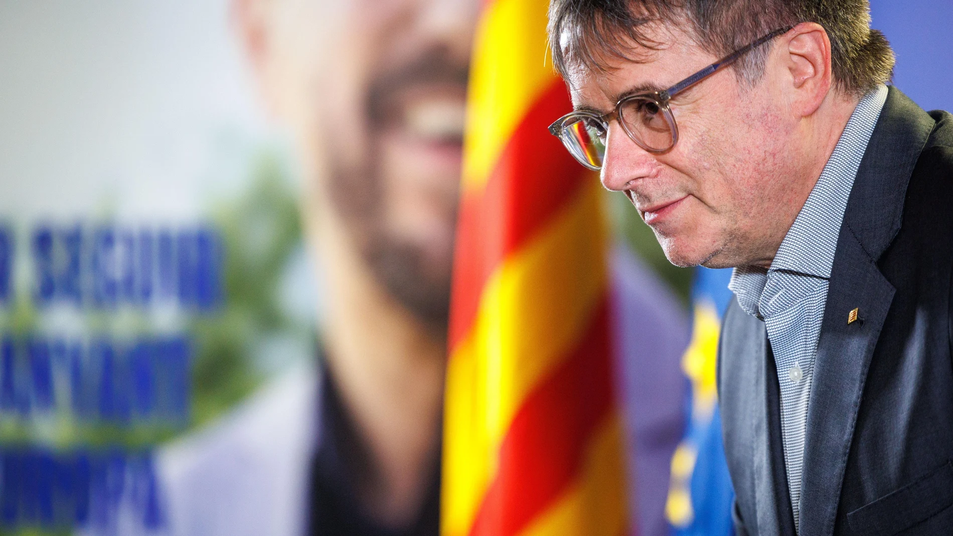 Former Catalan Regional President Carles Puigdemont arrives to speak to the media in Brussels, Belgium, 31 May 2024.