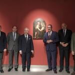Las autoridades en la inauguración de la exposición