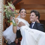 Lucía Páramo y Pascu a su salida de la ermita