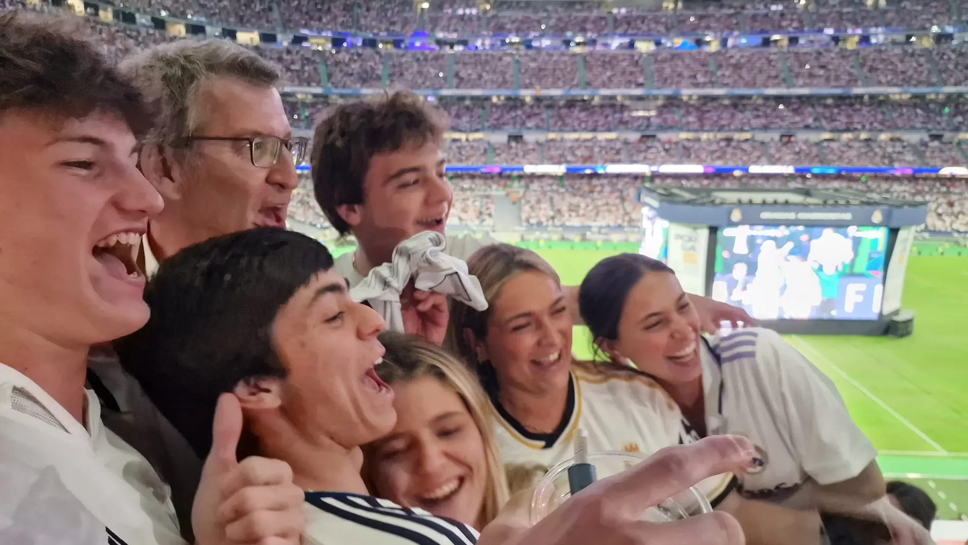 Alberto Núñez Feijóo vio la final de la Champions en el Bernabéu