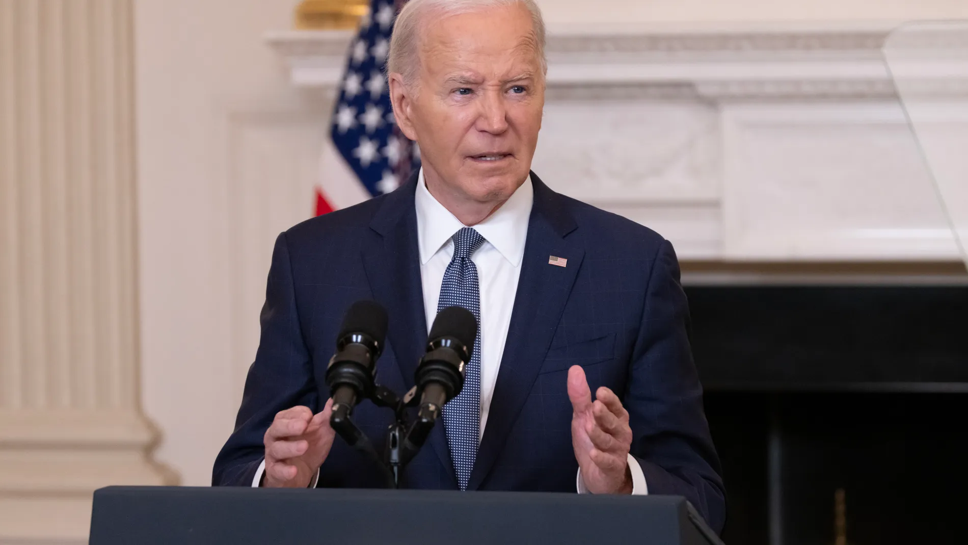 May 31, 2024, Washington, District Of Columbia, USA: US President Joe Biden announces a proposal for a cease-fire between Israel and Hamas; in the State Dining Room of the White House in Washington, DC, USA, 31 May 2024. Israeli forces have advanced into central Rafah in southern Gaza, the Israeli military confirmed 31 May, despite international pressure warning against a large military operation in Rafah 31/05/2024