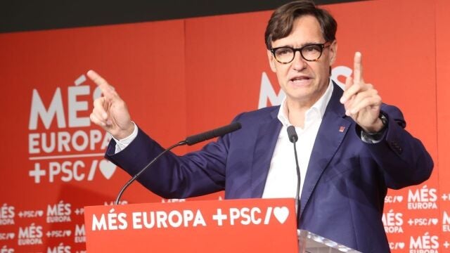 El primer secretario del PSC, Salvador Illa, en un acto en Calella de Mar (Barcelona)
