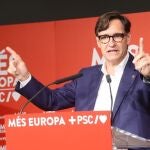 El primer secretario del PSC, Salvador Illa, en un acto en Calella de Mar (Barcelona)