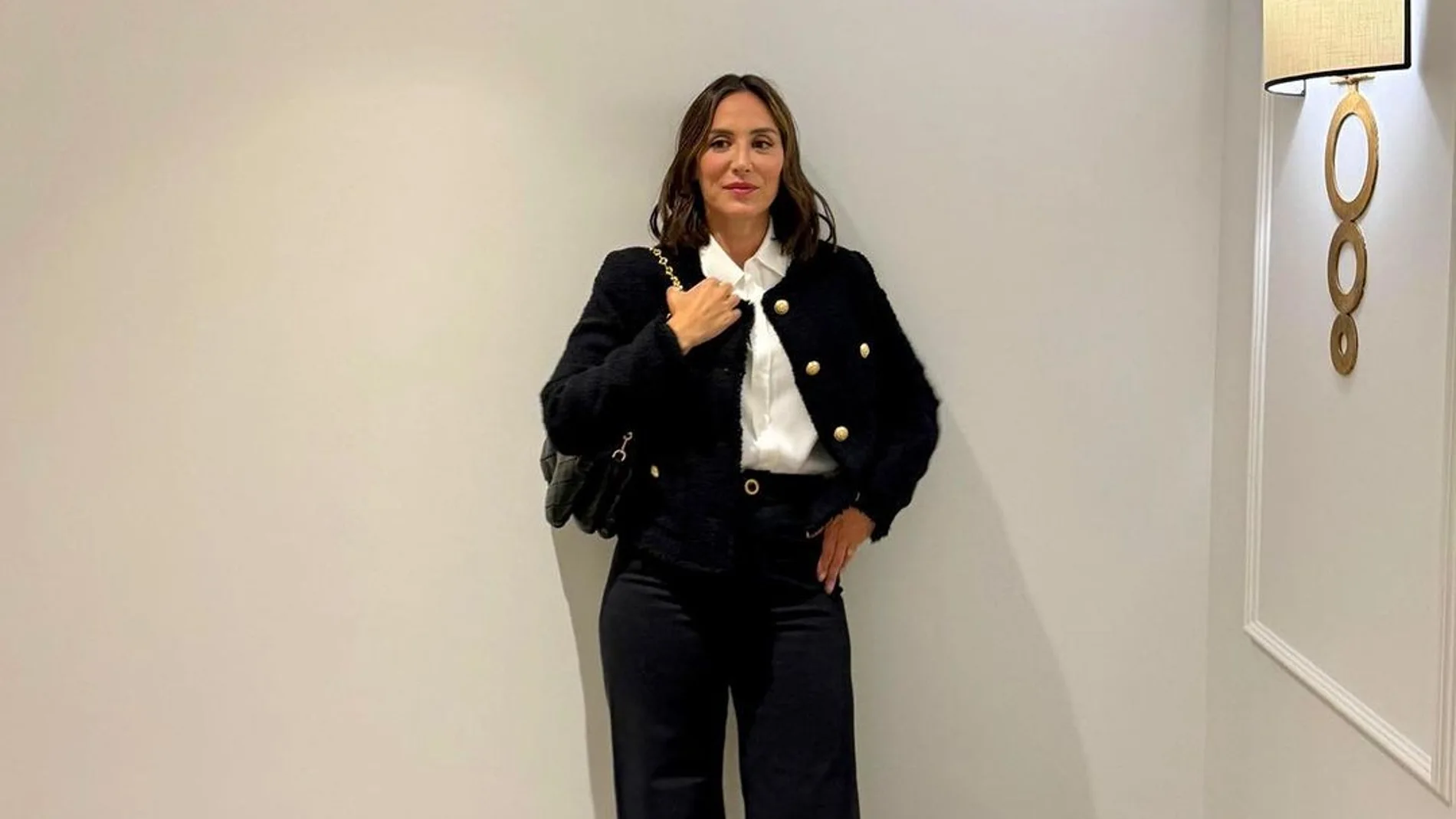 Tamara Falcó con chaqueta de tweed.