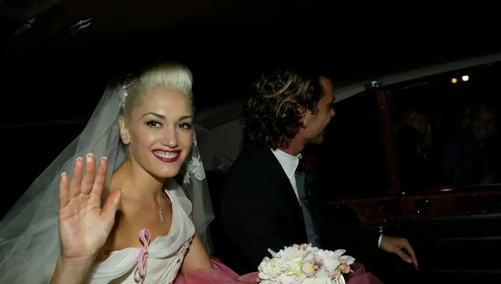 Gwen Stefani en su boda con Gavin Rossdale en 2002