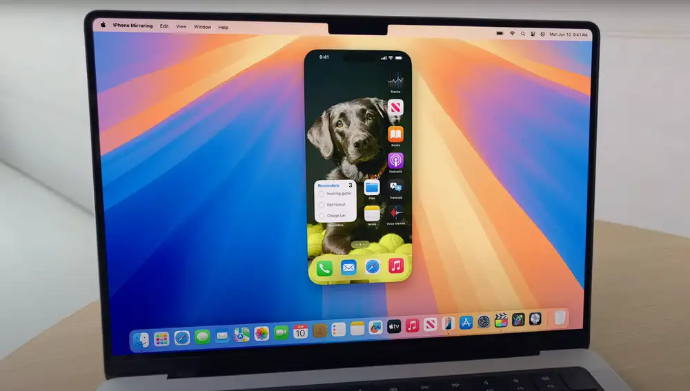 iPhone mirroring en un ordenador Mac.