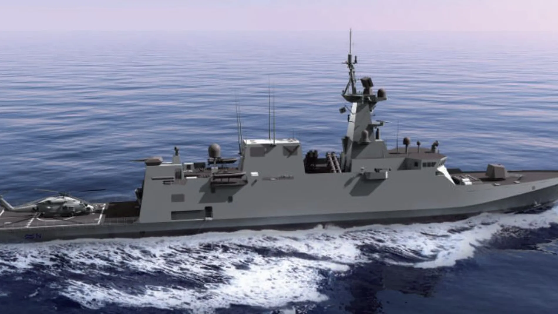 Recreación de la fragata Alfa 300 de Navantia que quiere vender a la Armada australiana