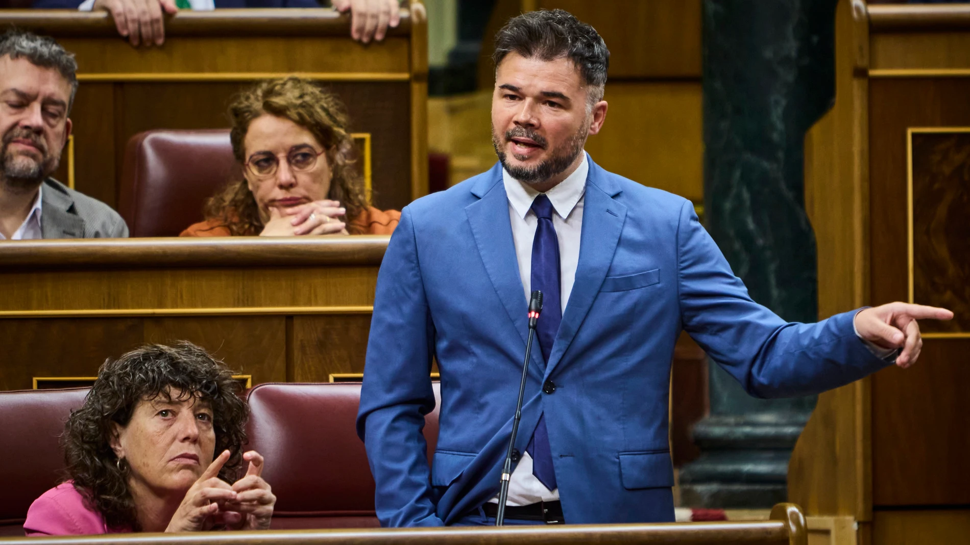 Gabriel Rufian (ERC) durante la sesión de control al Gobierno en el Congreso de los Diputados. © Alberto R. Roldán / Diario La Razón. 12 06 2024
