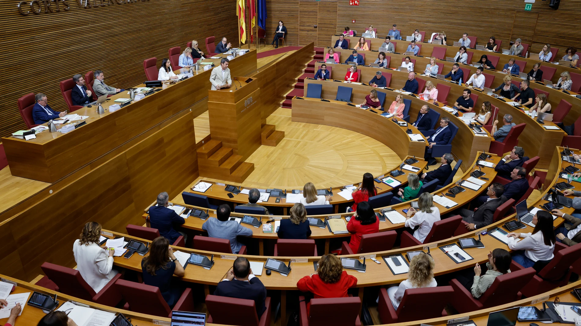 Imagen del hemiciclo de Les Corts esta mañana