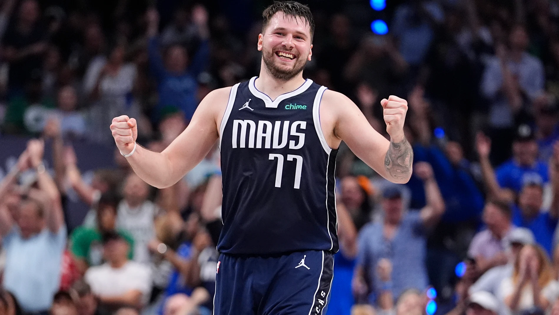 Doncic sonrió por primera vez en las Finales ante los Celtics